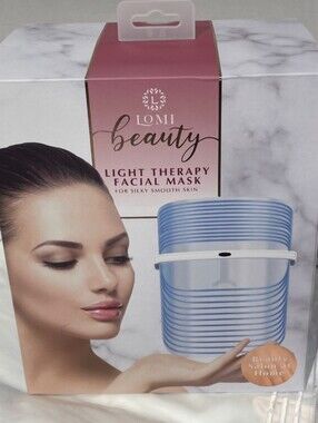LOMI Beauty Light Therapy Facial Mask - Blue & White NIB